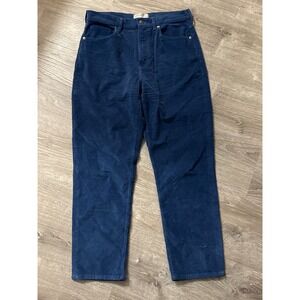Everlane Baby Cord Relaxed Straight Leg Pants Blue High Rise Corduroy Size 31